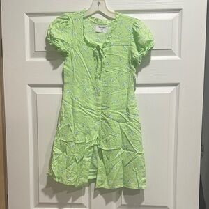 Old Navy Light Green Floral Kids Dress